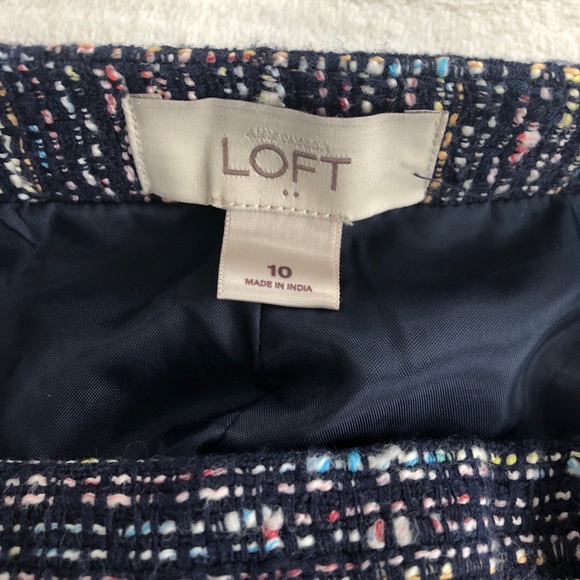 Loft navy boucle skirt with pockets - Picture 3 of 5